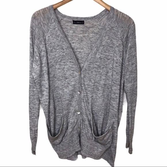 Zara Sweaters - Zara Women’s Button Front Cardigan Gray Marled Size Medium